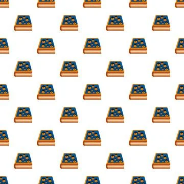 Repeating magic spellbook symbols pattern design Stock Illustration