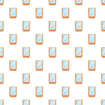 Repeating makeup mirror lights seamless pattern design Stock Illustration