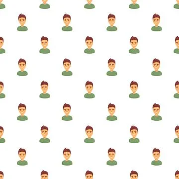 Repeating male character avatar user seamless pattern Stock Illustration