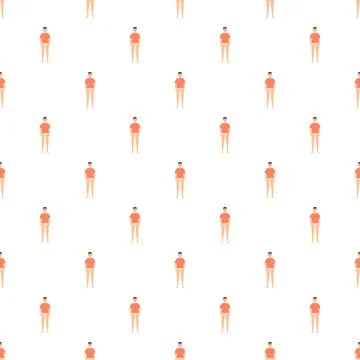 Repeating male figures pattern on white background Stock Illustration