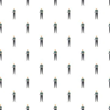 Repeating man cartoon pattern simple design element Stock Illustration