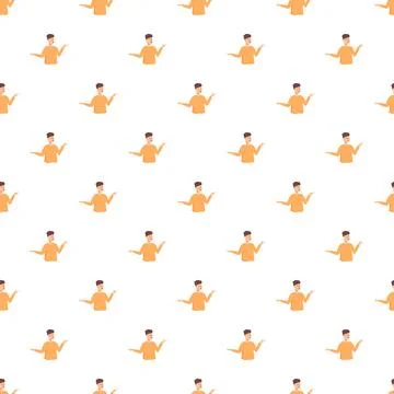 Repeating man gesture seamless pattern background Illustrazione stock