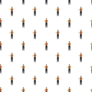 Repeating man holding drink seamless pattern Illustrazione stock
