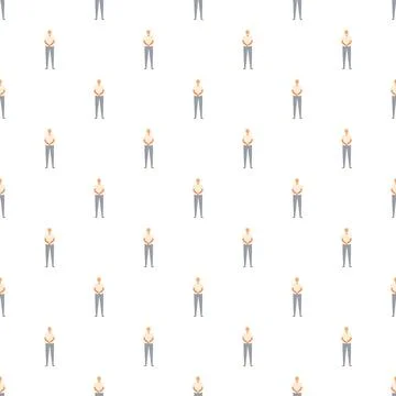 Repeating man illustration creating seamless pattern design Stock Illustration