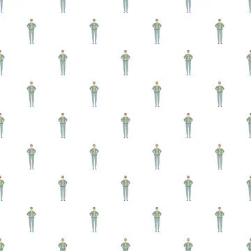 Repeating man illustration creating a seamless pattern background Stock Illustration