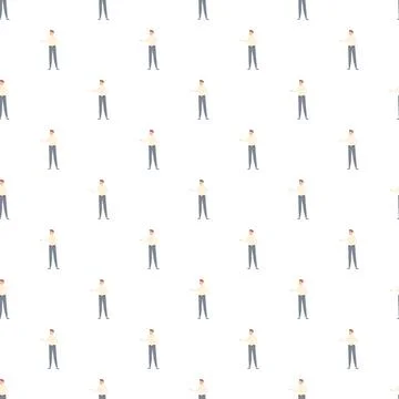 Repeating man illustration with outstretched hand pattern Stock Illustration