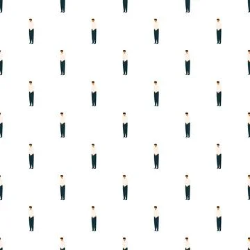Repeating man pattern symbolizing conformity and individuality Stock Illustration