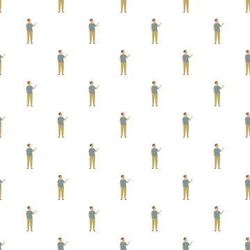 Repeating man pointing gesture pattern on white background Stockillustratie