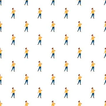 Repeating man suffering from chest pain pattern Stock Illustration