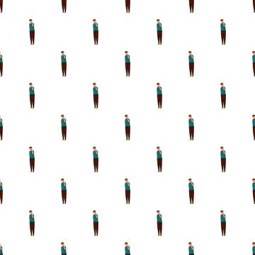 Repeating man thinking or pondering seamless pattern Stock-Illustration