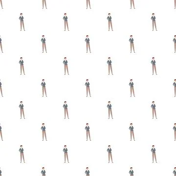 Repeating man thinking pose seamless pattern background Stock Illustration