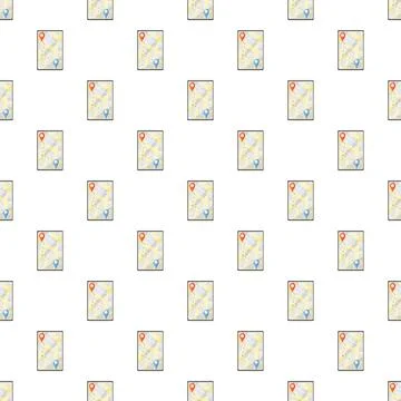 Repeating maps showing navigation route and location pins Illustrazione stock