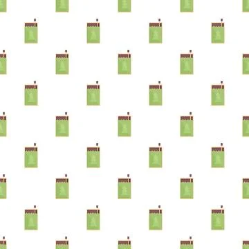 Repeating matchbox pattern with green christmas tree design 스톡 일러스트