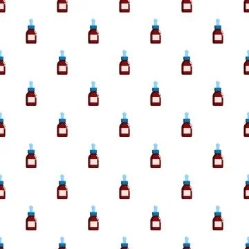 Repeating medical dropper bottles creating a health care pattern Stock Illustration