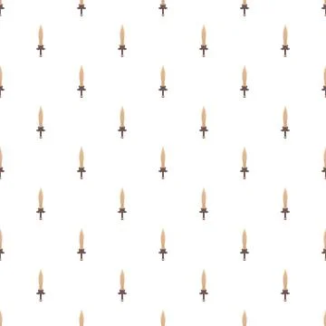 Repeating medieval short sword weapon seamless pattern Stock Illustration