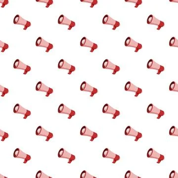 Repeating megaphone pattern showing communication and alert 库存插图