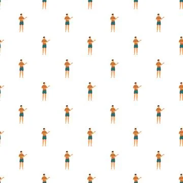 Repeating men in casual clothes seamless pattern Stock Illustration
