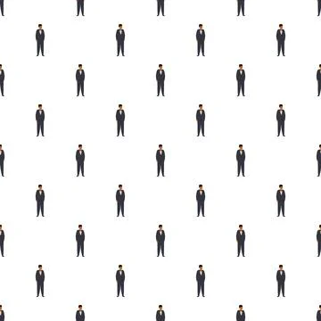 Repeating men in dark tuxedos standing pattern Stock Illustration