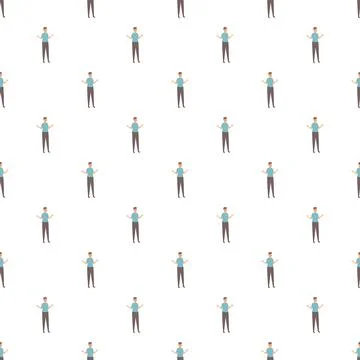Repeating men pattern presenting infinite crowd concept Stockillustratie