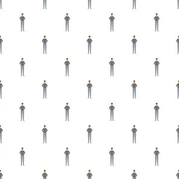 Repeating men pattern representing conformity and standardization Illustrazione stock