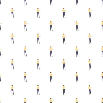 Repeating men pattern on white seamless background 스톡 일러스트