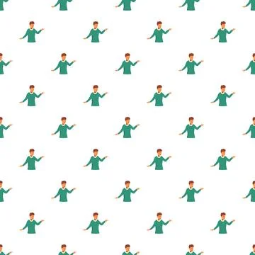 Repeating men pointing finger blaming and arguing seamless pattern Stock Illustration