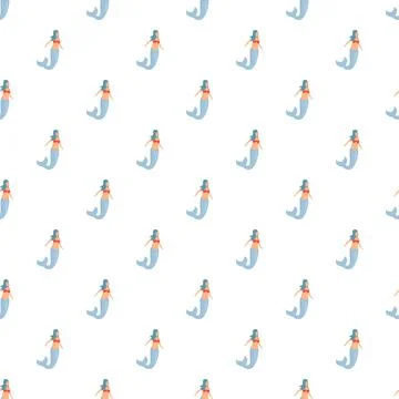 Repeating mermaid pattern creating ocean fantasy background イラスト素材