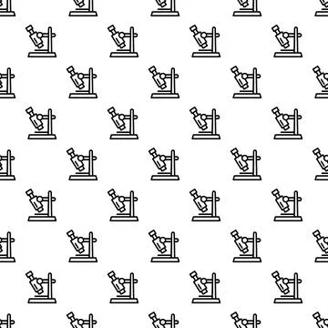 Repeating microscope icon pattern for science and research Stockillustratie