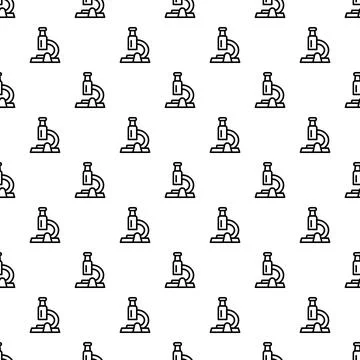 Repeating microscope pattern for science and research background Stock Illustration