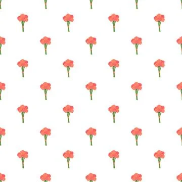 Repeating mini coral bouquets creating seamless floral pattern Illustrazione stock