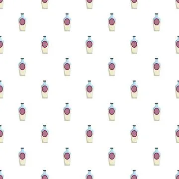 Repeating minimalist glass bottles pattern on white background Stock Illustration
