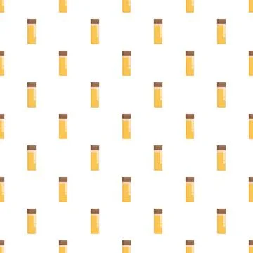 Repeating minimalist yellow vials seamless pattern Stock Illustration