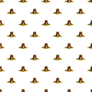 Repeating monkey in tree stump pattern 스톡 일러스트