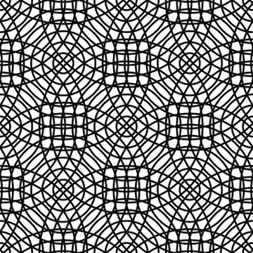 Repeating monochrome abstract cirlce grid pattern Иллюстрация