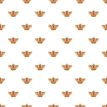 Repeating moth pattern creating seamless wildlife background Stock Illustration