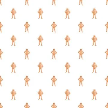 Repeating mummy cartoon character pattern on white background Stock Illustration