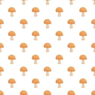 Repeating mushroom pattern creating an autumn nature background 库存插图