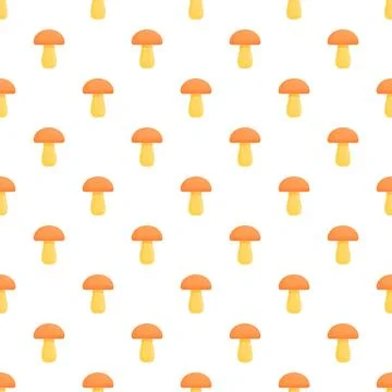 Repeating mushroom pattern creating seamless forest background イラスト素材