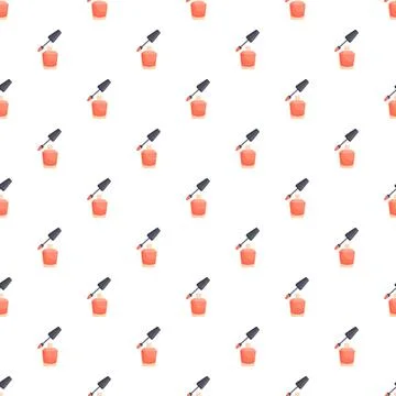 Repeating nail polish bottle pattern creating cosmetic background Illustrazione stock