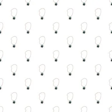 Repeating necklace pattern with heart pendant Stock Illustration