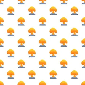 Repeating nuclear mushroom cloud explosions pattern concept Illustrazione stock