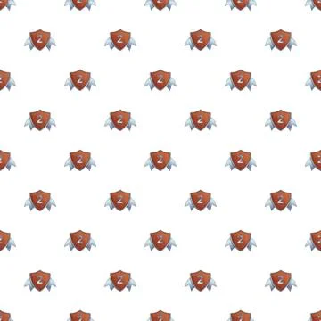 Repeating number 2 shield emblem pattern background Illustrazione stock