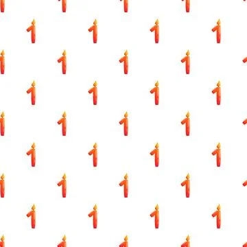 Repeating number one candle pattern celebrating first anniversary Stock Illustration