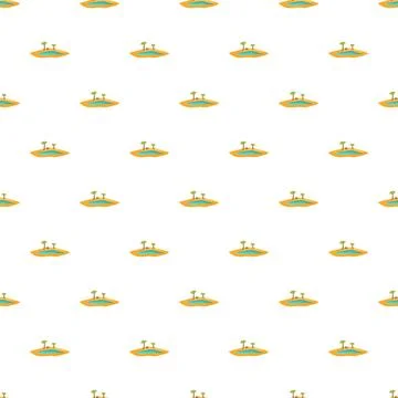Repeating oasis island with palm trees pattern Stock Illustration