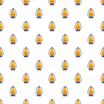 Repeating oil lamp pattern bringing light and a retro feel Stock Illustration