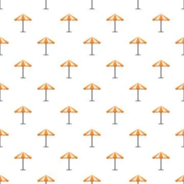 Repeating orange and white beach umbrella pattern 库存插图