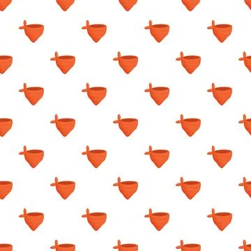 Repeating orange bandana pattern on white background Stock Illustration