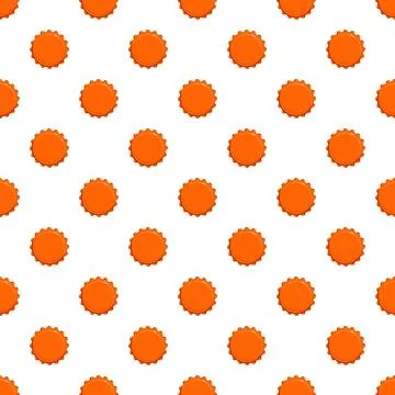Repeating orange bottle caps creating seamless pattern Stock Illustration