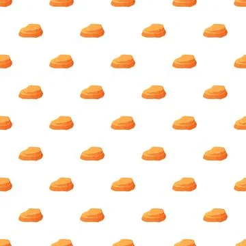 Repeating orange boulders forming seamless cartoon pattern Stock Illustration
