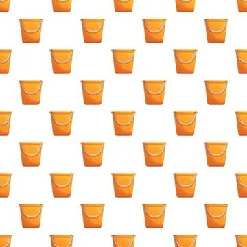 Repeating orange buckets creating cleaning background pattern Illustration
